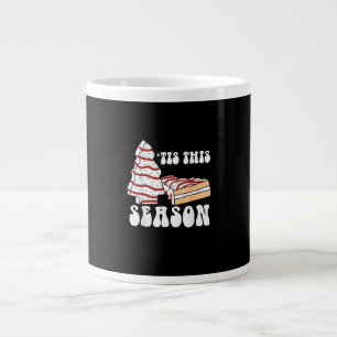 Tis The Season Christmas Tree Groovy Retro Vintage Large Coffee Mug
