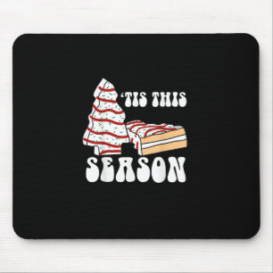 Tis The Season Christmas Tree Groovy Retro Vintage Mouse Mat