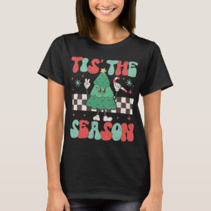Tis' The Season Christmas Tree Groovy Retro Xmas T-Shirt
