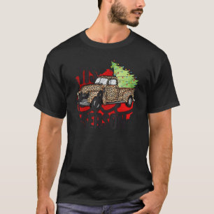 Tis The Season Christmas Tree Lights on Leopard Tr T-Shirt