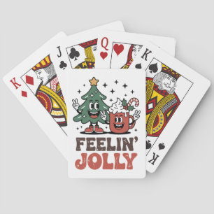 Tis The Season Christmas Tree Santa Hat Coffee Playing Cards