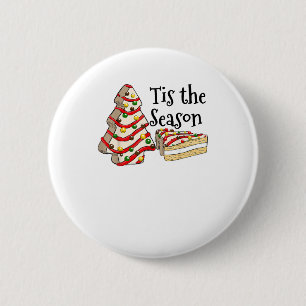 Tis The Season Christmas Tree Vintage Christmas Co 6 Cm Round Badge