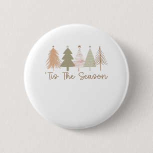 Tis The Season Christmas Trees Whimsical Christmas 6 Cm Round Badge