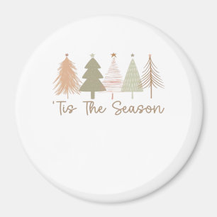 Tis The Season Christmas Trees Whimsical Christmas Magnet