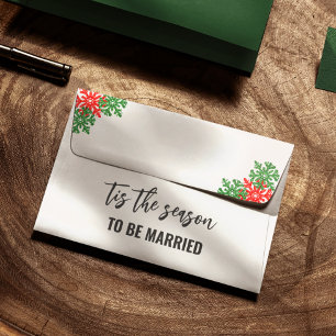 Tis The Season Christmas Wedding Envelope
