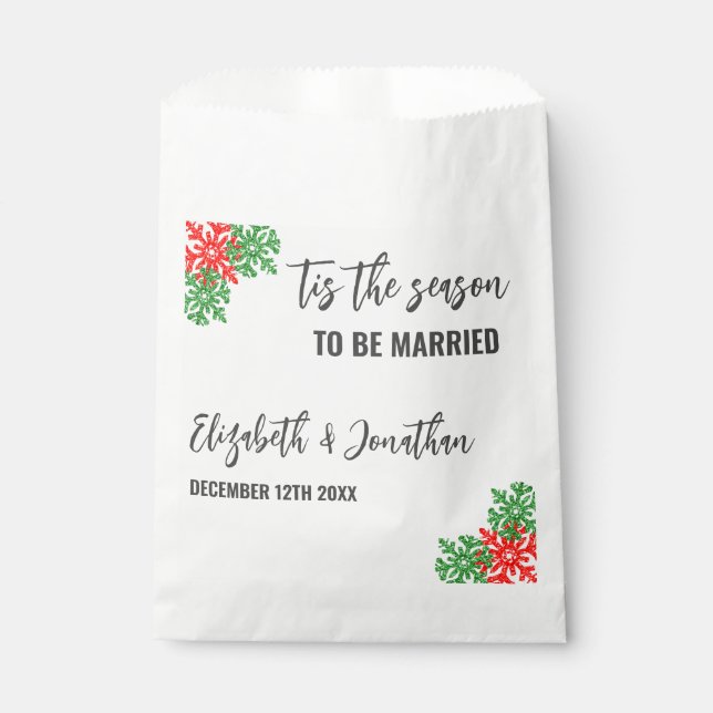 Tis The Season Christmas Wedding Favour Bags (Front)