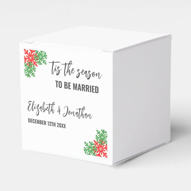 Tis The Season Christmas Wedding Favour Box (Front Side)