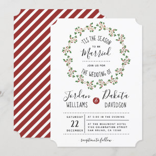 'Tis The Season Christmas Wedding Invitation