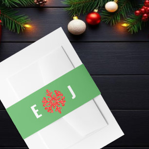 Tis The Season Christmas Wedding Invitation Belly Band