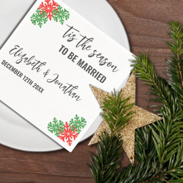 Tis The Season Christmas Wedding Napkin (Creator Uploaded)