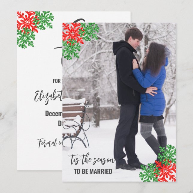 Tis The Season Christmas Wedding Save The Date (Front/Back)