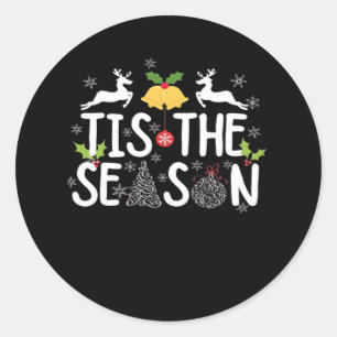 Tis The Season Classic Minimal Clean Round Sticker