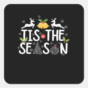 Tis The Season Classic Minimal Clean Square Sticker