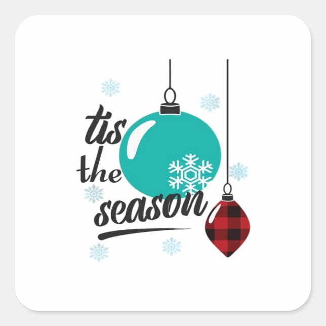 Tis The Season Classic Retro Clean Square Sticker (Front)
