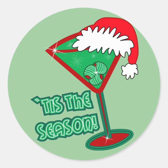 `Tis the Season Classic Round Sticker (Front)