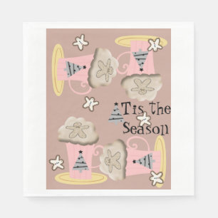 Tis The Season Coffee Christmas Santa Napkins