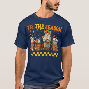 Tis The Season Coffee Pumpkin Corgi Halloween Fall T-Shirt