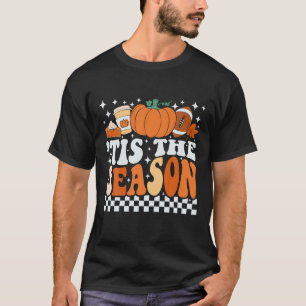 Tis The Season Coffee Pumpkin Spice Football Fall T-Shirt