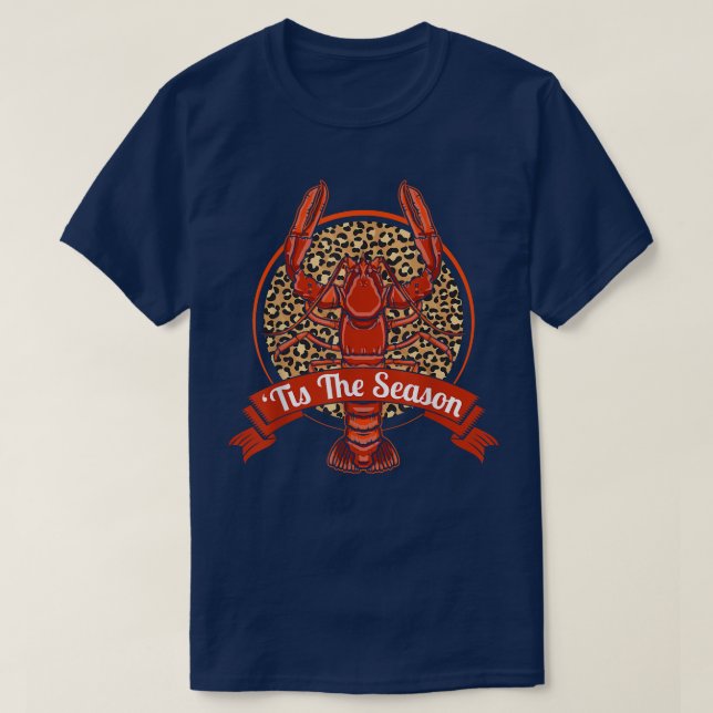 Tis The Season Crawfish Leopard Mardi Gras Carniva T-Shirt (Design Front)
