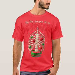 Tis The Season Creepy Rib Cage Christmas Tree Spoo T-Shirt