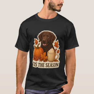 Tis The Season Curly-Coated Retriever Dog Fall Aut T-Shirt