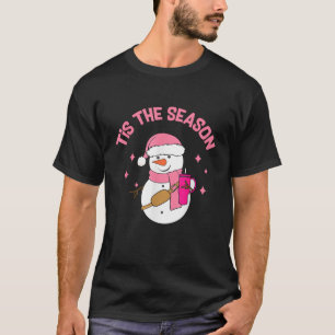 Tis The Season Cute Bougie Snowman Preppy Holiday T-Shirt