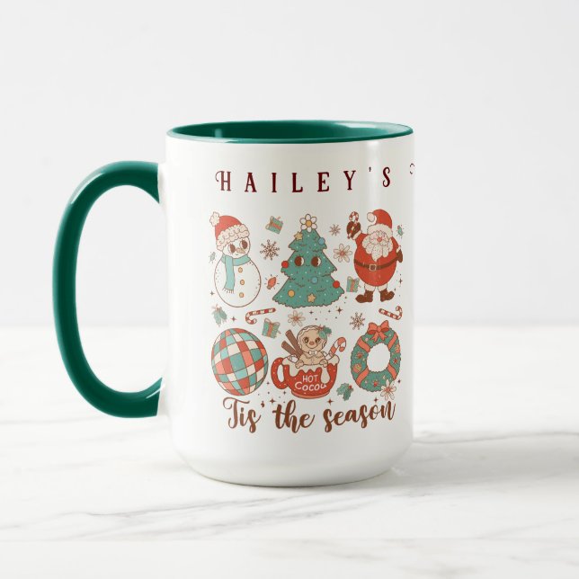 Tis The Season Cute Christmas Holiday  Mug (Left)