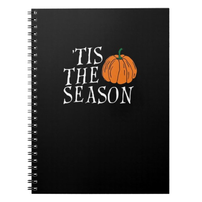 Tis The Season Cute Halloween Pumpkin Notebook (Front)
