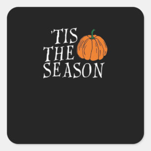 Tis The Season Cute Halloween Pumpkin Square Sticker