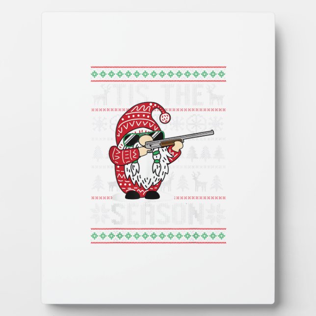 Tis The Season Deer Gnome Reindeer Christmas Plaque (Front)