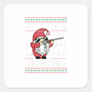 Tis The Season Deer Gnome Reindeer Christmas Square Sticker