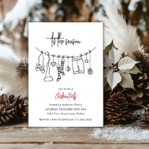 Tis The Season Doodle Clothesline Christmas Party
