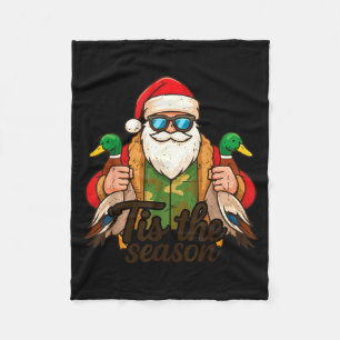 Tis The Season Duck Hunting Christmas Pajama Toddl Fleece Blanket