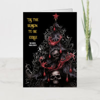 Tis the Season Eerie Goth Skull Xmas Tree