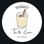 Tis The Season Eggnog Holiday Classic Round Sticker<br><div class="desc">Personalise the custom text above. The background colours used on this card can be customised as well. You can find additional coordinating items in our "Holiday Recipes" collection.</div>