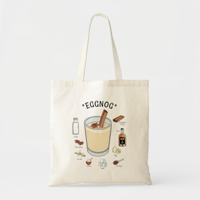 Tis The Season Eggnog Holiday Tote Bag (Front)