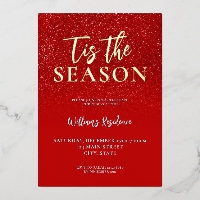 Tis the Season Elegant Holiday Party Christmas (Front)