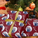Tis the Season Elegant Typography Round Photo Red Wrapping Paper<br><div class="desc">Photo wrapping paper, personalised with your picture and hand lettered with Tis the Season in elegant script and modern typography. The photo template is set up to display your picture in a round shape. If you have any problems with picture placement, try cropping your photo to a square and re-uploading...</div>
