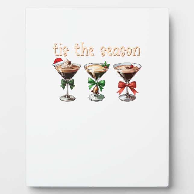 Tis The Season Espresso Cocktail Glasses Party Plaque (Front)
