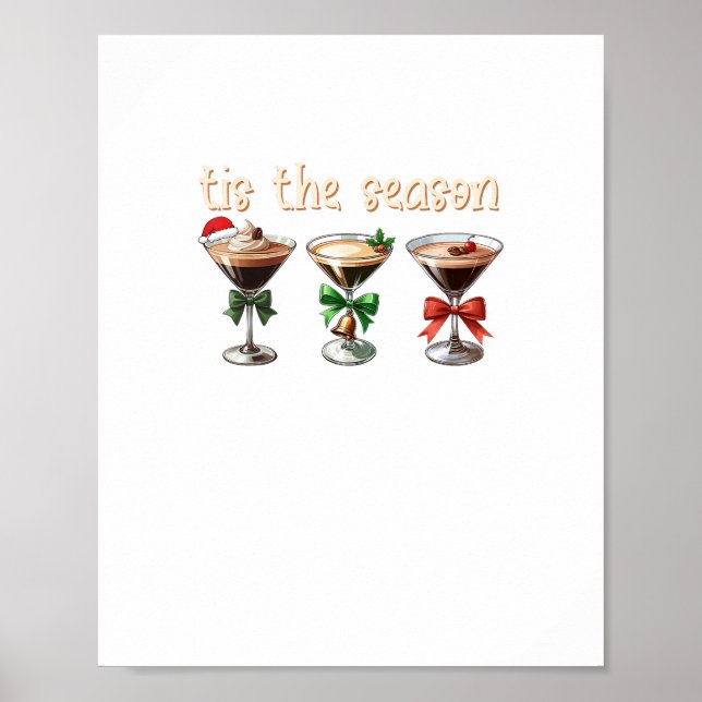 Tis The Season Espresso Cocktail Glasses Party Poster (Front)