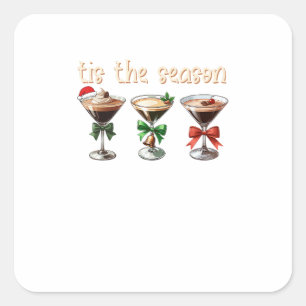 Tis The Season Espresso Cocktail Glasses Party Square Sticker