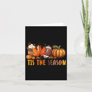 Tis The Season Fall Autumn Football Pumpkin Coffee Card