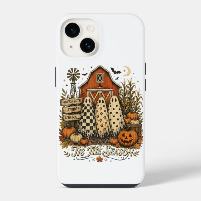 Tis The Season Fall Autumn Halloween Ghosts iPhone Case (Back)