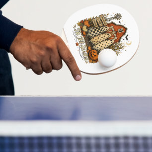 Tis The Season Fall Autumn Halloween Ghosts  Ping Pong Paddle