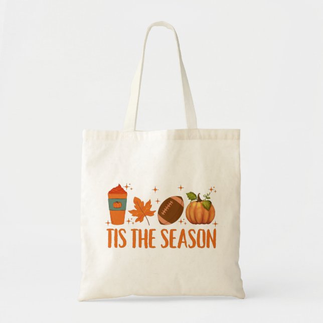 Tis The Season Fall Autumn Halloween Tote Bag (Front)