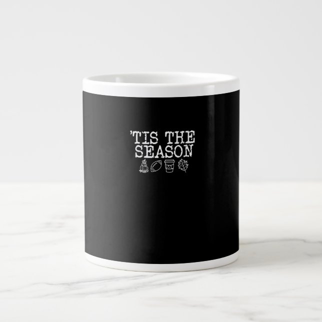 Tis The Season Fall Design Large Coffee Mug (Front)