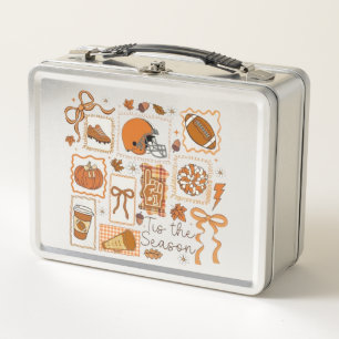 🍂 Tis the Season Fall Football Graphic 🏈 Metal Lunch Box