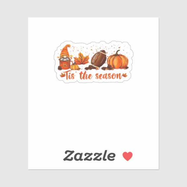 Tis The Season Fall Gnome Football Design (Sheet)