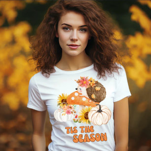 Tis the Season Fall Pumpkin Floral Autumn  T-Shirt