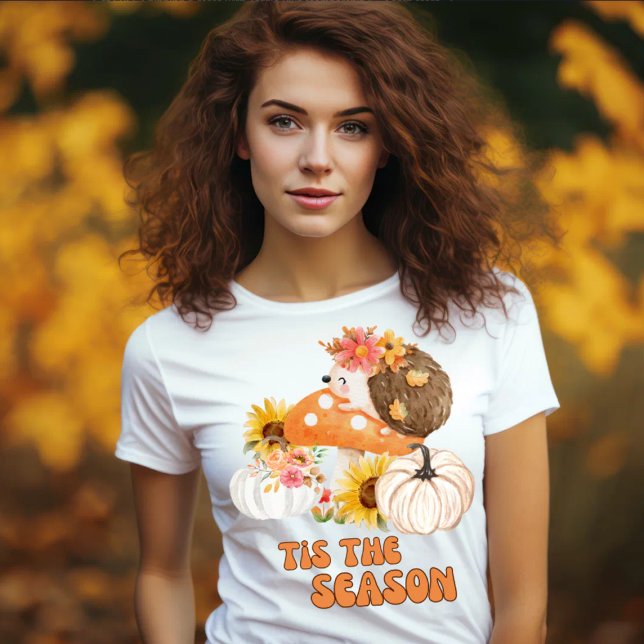 Tis the Season Fall Pumpkin Floral Autumn  T-Shirt (Creator Uploaded)